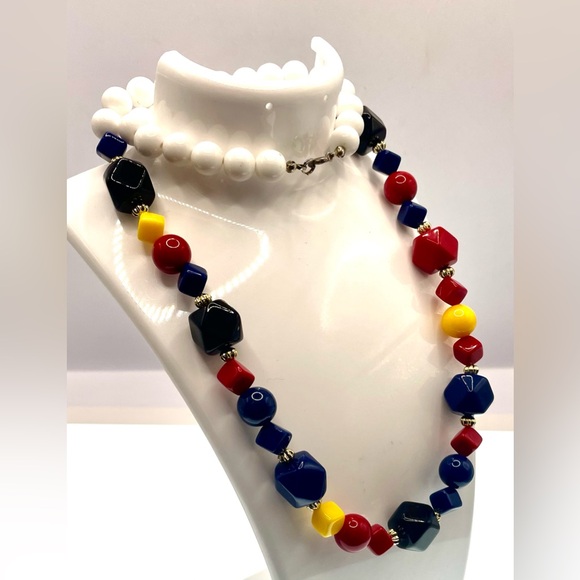 3 for $30 Vintage 1980s Colorful Acrylic Beaded Necklace - Picture 2 of 5
